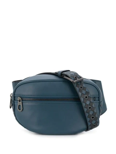 Bottega Veneta Curved Belt Bag In Blue