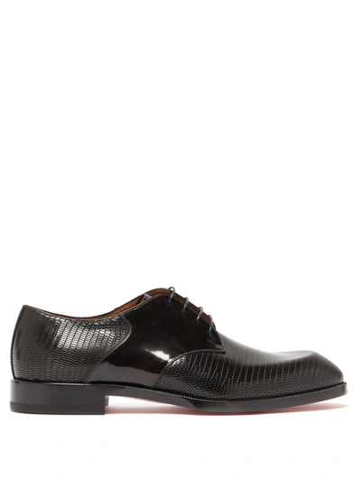 Christian Louboutin A Mon Homme Embossed Plain Toe Derby In Testa Di Moro