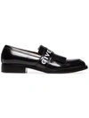 Givenchy Logo Fringe Leather Loafers In Black