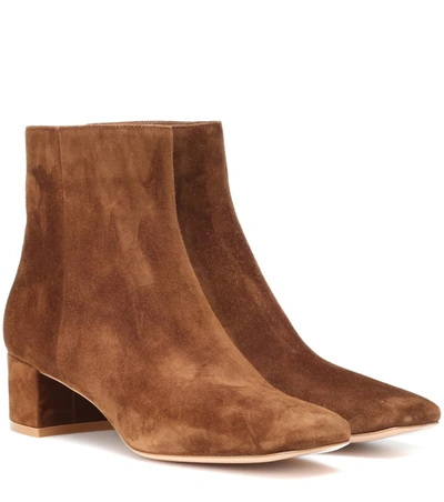 Gianvito Rossi Ankle Boots Margaux Mid Bootie  Suede Beige