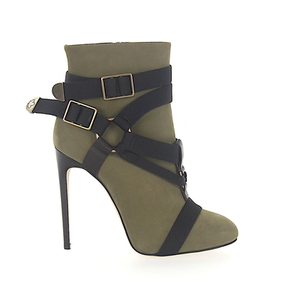 Dsquared2 Ankle Boots J504 Nubuck Decorative Buckle Green