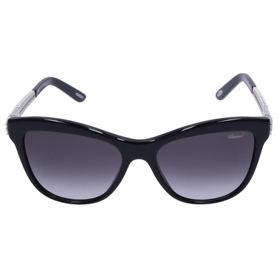 Chopard Women Sunglasses Oversized B189s 0700 Metal Acetate Gemstones Black