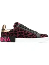 Dolce & Gabbana Leopard Print Classic Sneakers In Pink