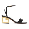 Givenchy Triangle Leather Sandals In Black