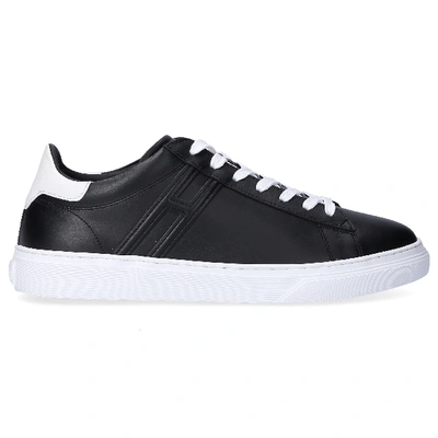 Hogan Leather Sneakers Basso In Black