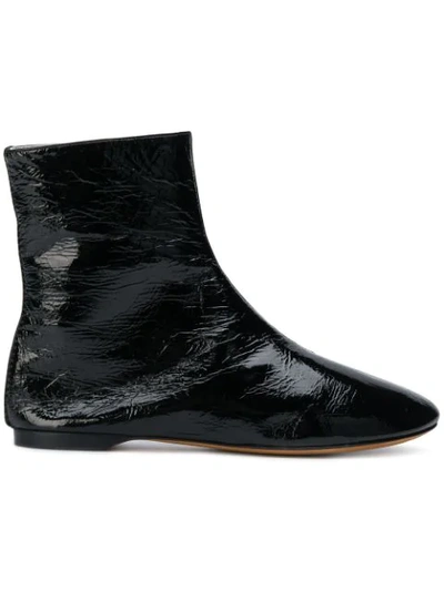 Givenchy Ankle Boots Rivington Patent Leather Logo Black