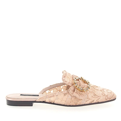Dolce & Gabbana Slip On Shoes In Beige