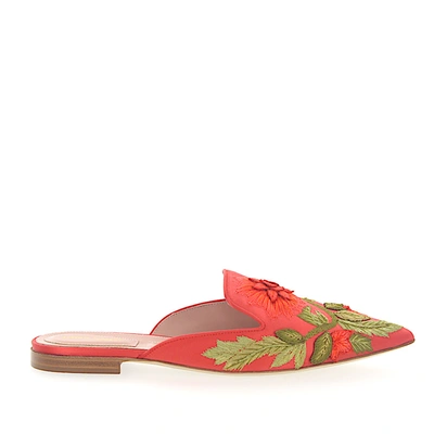 Alberta Ferretti Mules Mia Satin In Orange