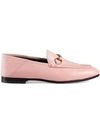 Gucci Brixton Collapsible Leather Loafers In Pink