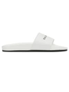 Balenciaga Logo-print Leather Slides In White