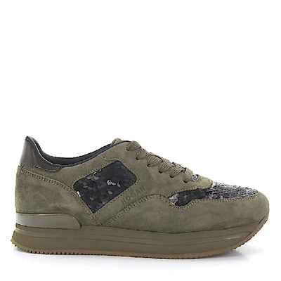 Hogan Sneakers H222 Suede Olive