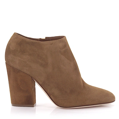 Sergio Rossi Classic Ankle Boots A75270 Suede In Brown