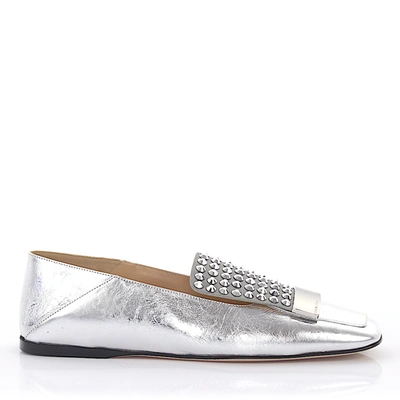 Sergio Rossi Slip On Shoes In Silver
