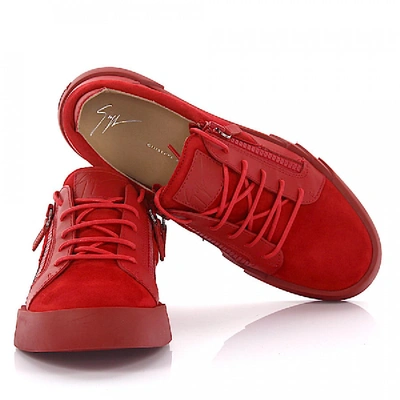 Giuseppe Zanotti Leather Sneakers In Red