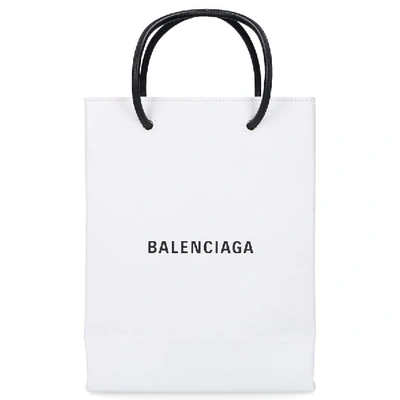 Balenciaga Women Handbag Shopping Tote Xxs Leather Logo White