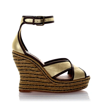 Lanvin Platform Sandals In Gold