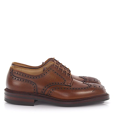 Crockett & Jones Business Shoes Derby Pembroke Scotchgrain Leather In Beige