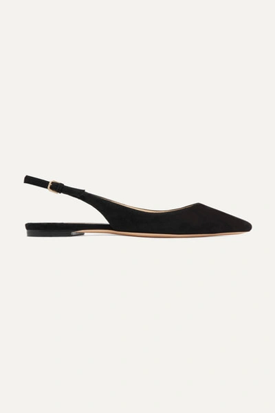 Jimmy Choo Slingback Ballet Flats Erin  Suede Black