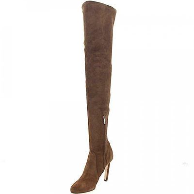 Jimmy Choo Boots Marie 100  Suede Brown