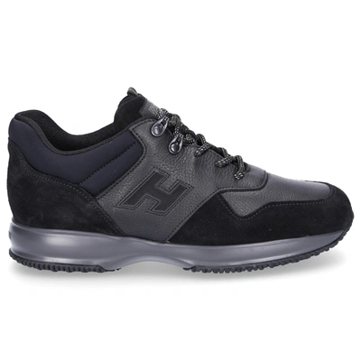 Hogan Low-top Sneakers Interactive Calfskin Logo Black