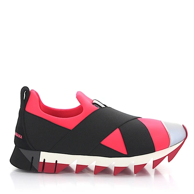 Dolce & Gabbana Low-top Sneakers In Black,pink