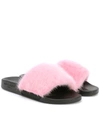 Givenchy Mink Fur Slide Sandal In Pink