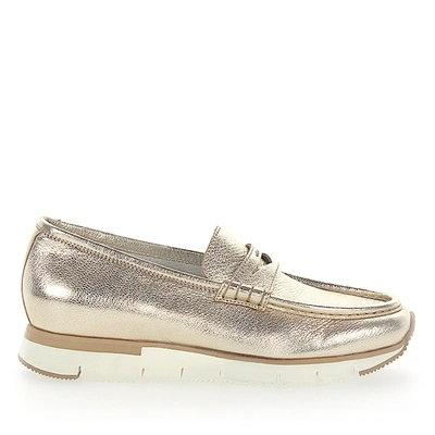 Santoni Slip On Shoes Metallic Gold