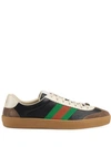 Gucci Leather And Suede Web Sneakers In Multi-colour