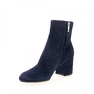 Gianvito Rossi Ankle Boots Margaux Mid Bootie Suede Blue