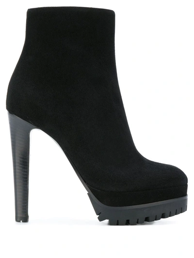 Sergio Rossi 130mm Suede Ankle Boots In Black