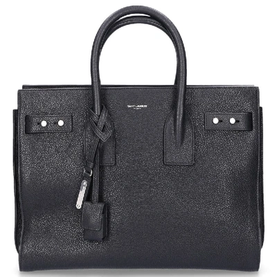 Saint Laurent Women Handbag Sdj Leather Embossed Logo Black