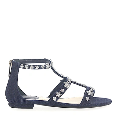 Dior Sandals Garland Denim Blue Jewellery Ornament