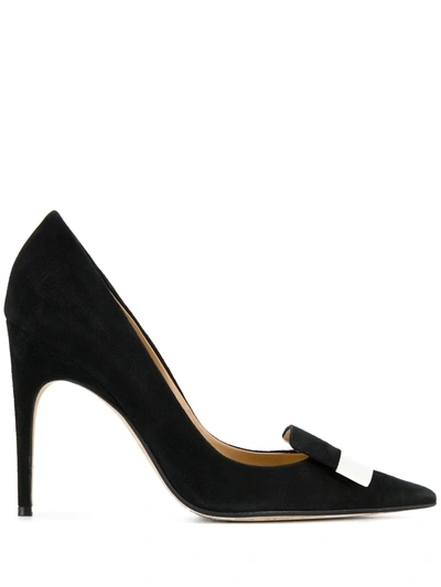 Sergio Rossi Black Suede Leather Pointed-toe Decollete'