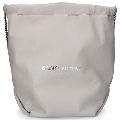 Saint Laurent Women Handbag Teddy Leather Logo White