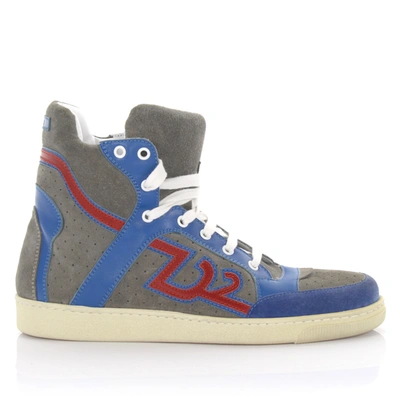 Dsquared2 High-top Sneakers Sn105 Calfskin In Blue