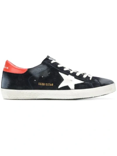 Golden Goose Distressed Superstar Sneakers In Black