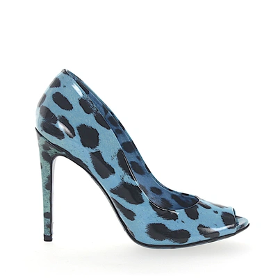 Dolce & Gabbana Heeled Peep Toes In Blue