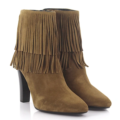 Saint Laurent Ankle Boots Beige