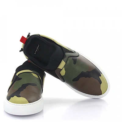 Givenchy Sneakers Slip On Leather Camouflage In Green