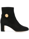 Dolce & Gabbana Embellished Suede Ankle Boots In Black