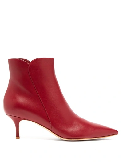 Gianvito Rossi Ankle Boots Levy 55 Nappa Leather Bordeaux In Red