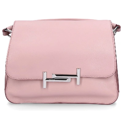 Tod's Women Handbag Double T Leather Logo Pink