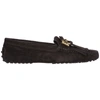 Tod's Moccasins Gommini Ring Suede Logo Black