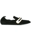 Lanvin Strap Detail Moccasins In Black