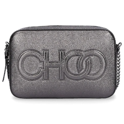 Jimmy Choo Women Handbag Balti Nappa Leather Logo Silver In Grey