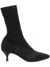 Strategia Ankle Boots Stretch Textile Glitter Black