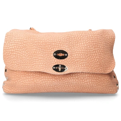 Zanellato Women Handbag Postina Leather Logo Pink In Beige