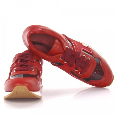 Jimmy Choo Leather Sneakers Boyd Cowskin In Red