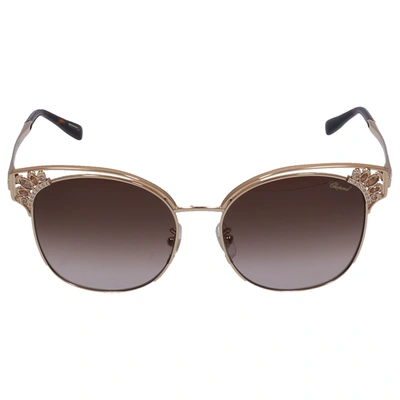 Chopard Women Sunglasses Clubmaster Schc24 0349 Metal Gold