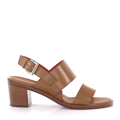 Santoni Strappy Sandals In Brown